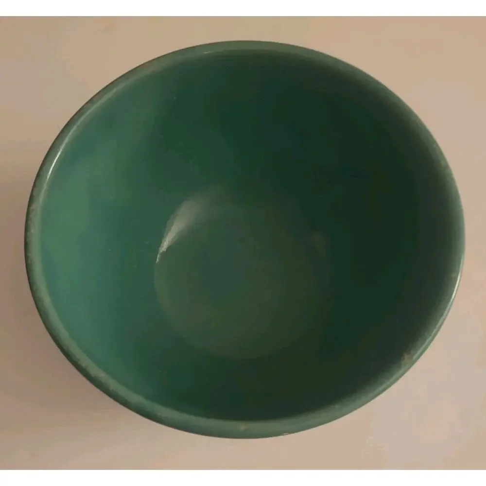 California Rainbow Pottery #24 Mixing Bowl Turquoise Ringware Cottagecore 7 inch